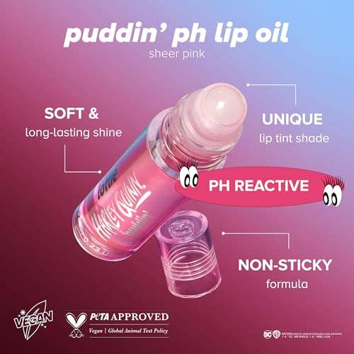 Lottie London Harley Quinn Puddin’ pH Color Changing Lip Oil - Sheer Pink