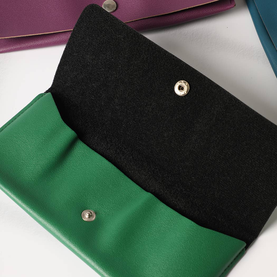 Solid Color PU Leather Eyeglasses Sunglasses Pouch