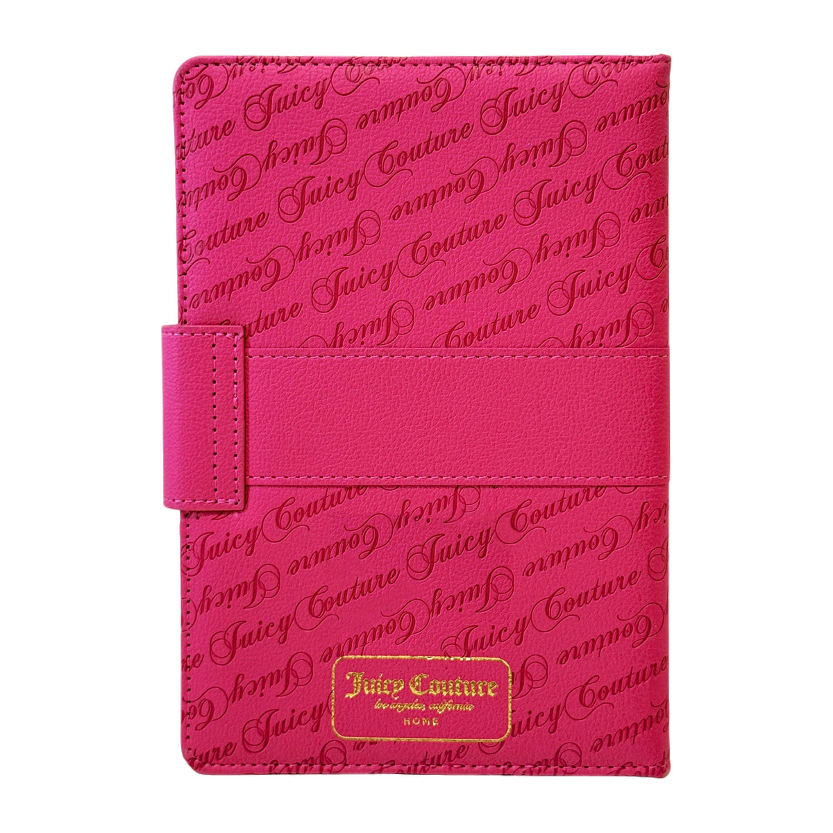 Juicy Couture Faux Leather Journal with Snap Closure & Heart Pen, Hot Pink Kiss Design, Gold Foil Details, Lined Pages Notebook, 5.8 x 8.3 in