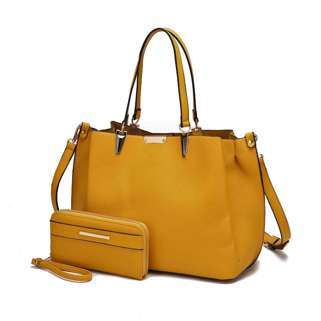 Kane Vegan Leather Women Satchel Bag with Wallet by Mia K