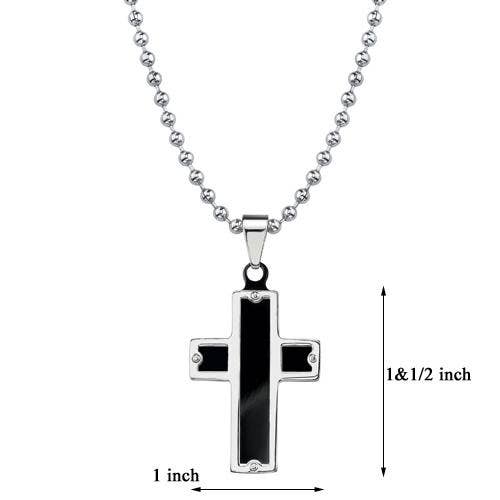 Stainless Steel Black Cross Pendant Rivet