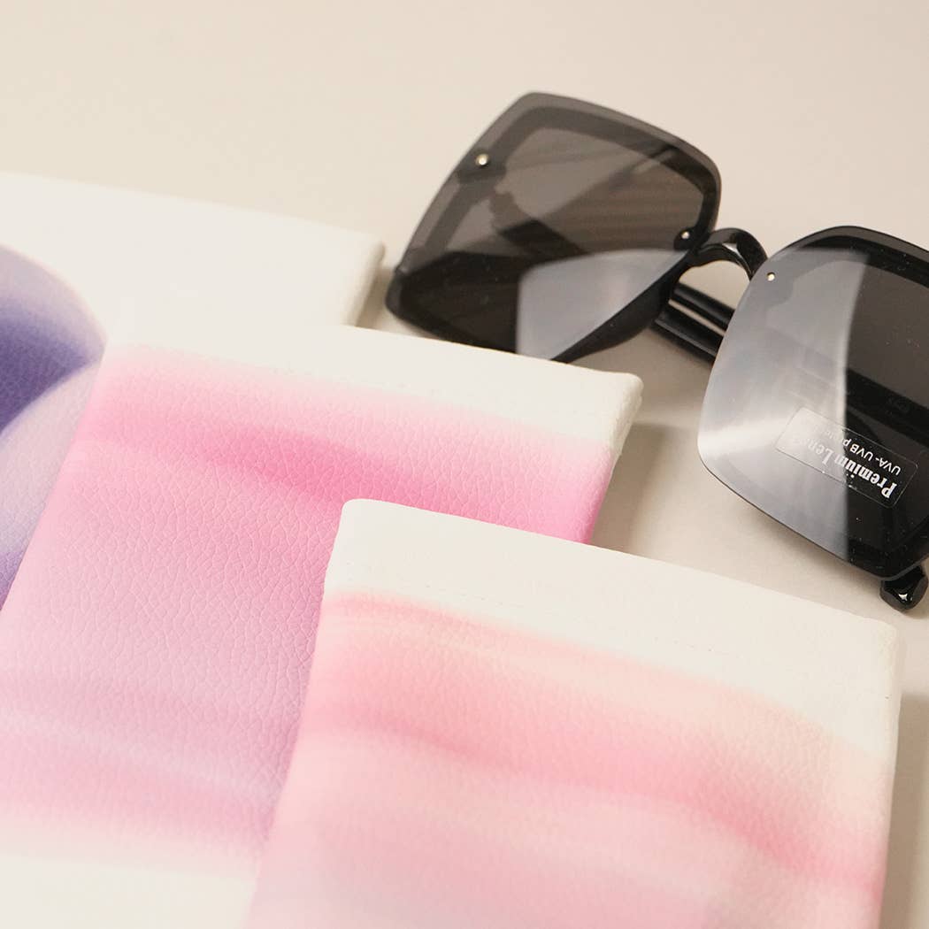Water-color Printed Glasses Pouch w Cleaning Cloth