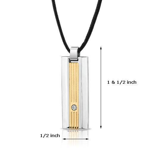 8260 Premium Stainless-Steel Gold-Tone Dog Tag Bar Pendant