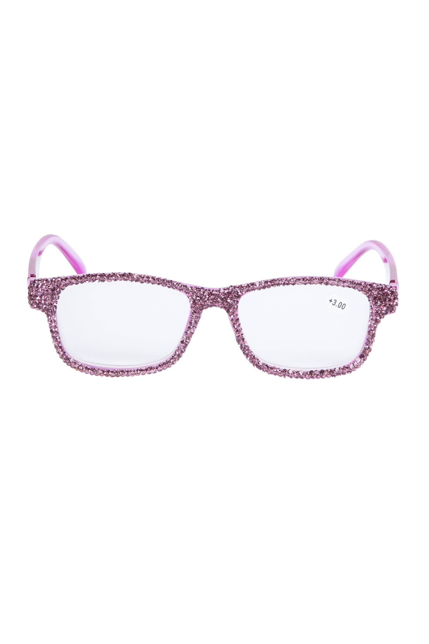 Handmade Rhinestone Rectangle Reader Glasses G0497 - Purple