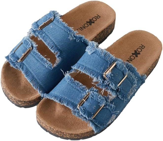 Women's Comfort Flat Sandals Double Buckle Adjustable Straps