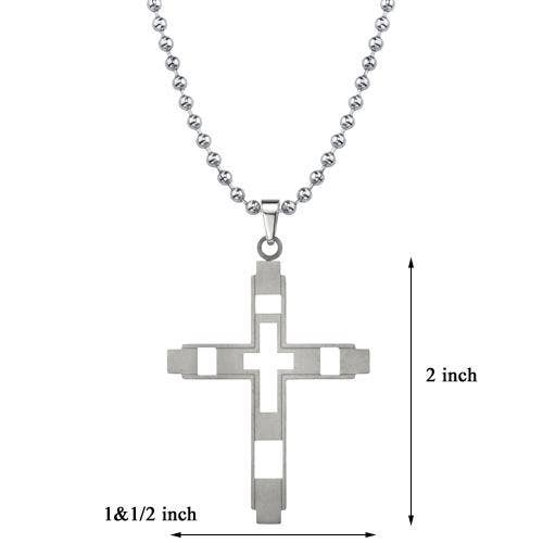 424 - 8058 Premium Titanium Cross Pendant