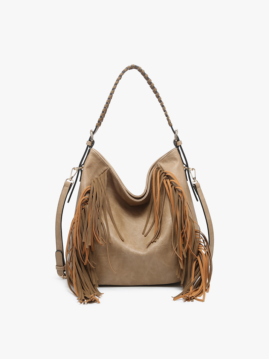 M2350 Sav Distressed Hobo w/ Fringe Detail