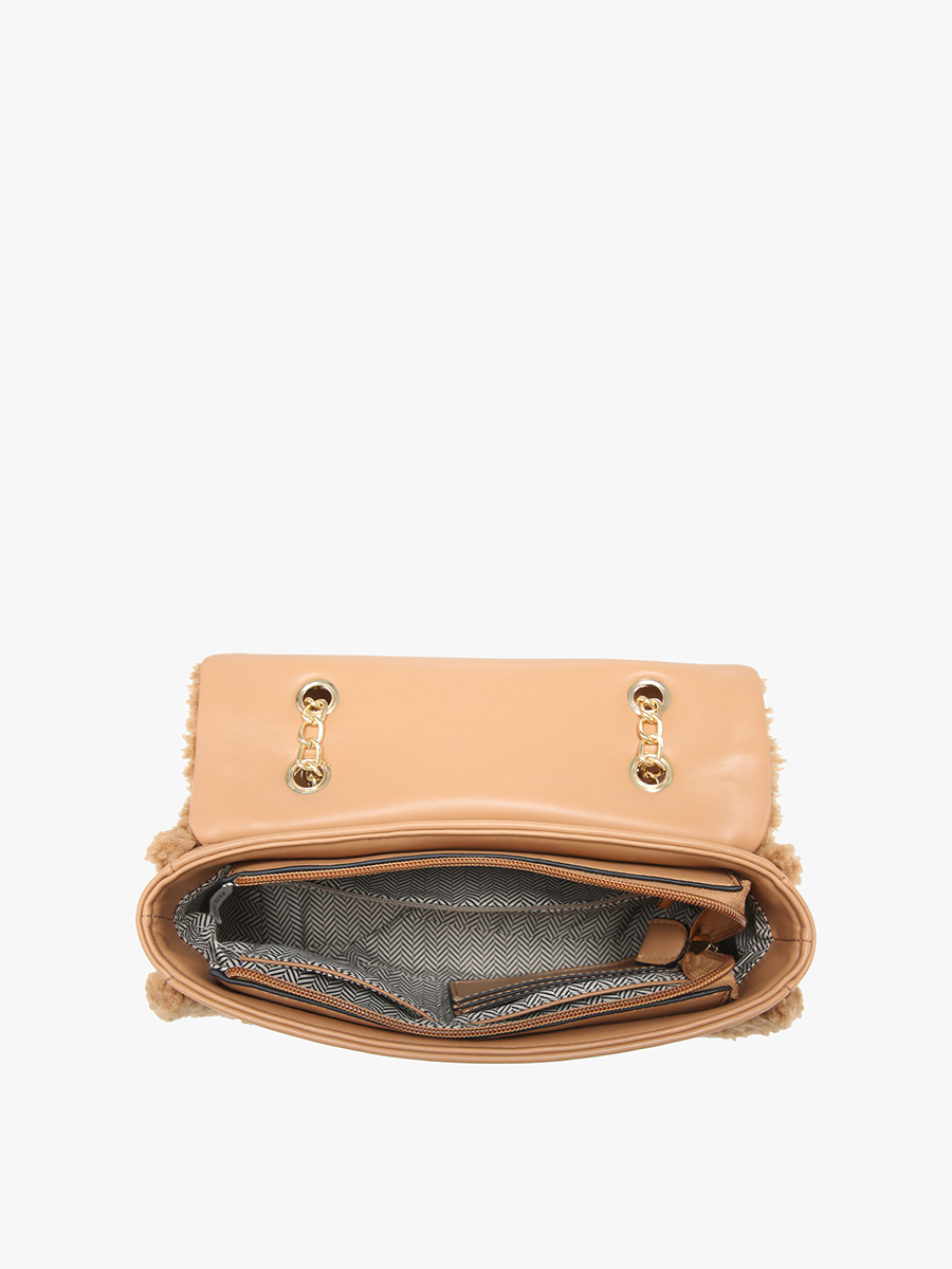 Coco Sherpa Trim Crossbody Bag β Chain Strap | M2356