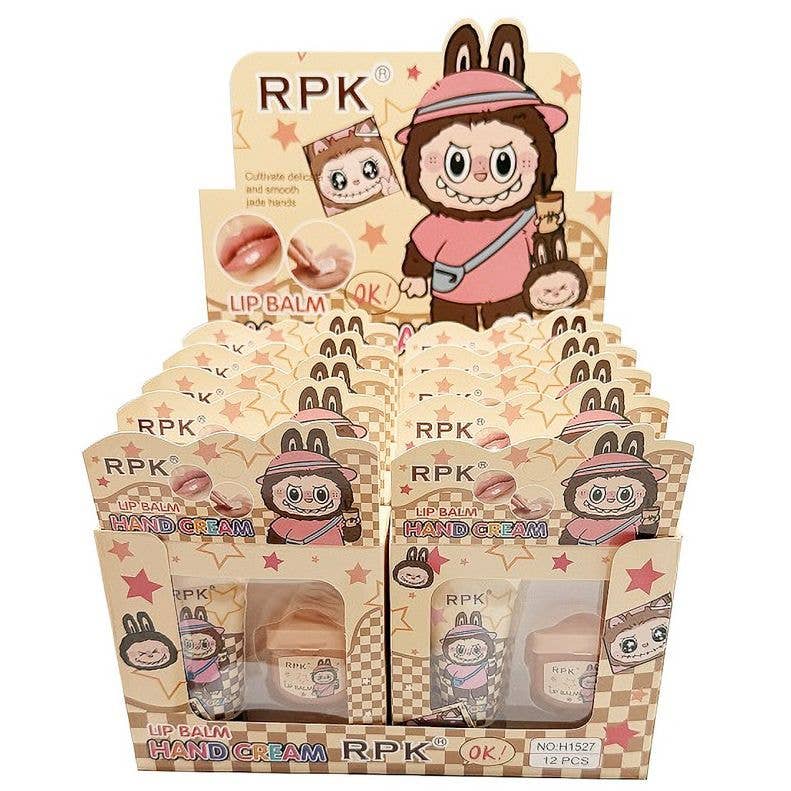 164 Funny Character 2 in 1 Lip Balm Hand Cream Set