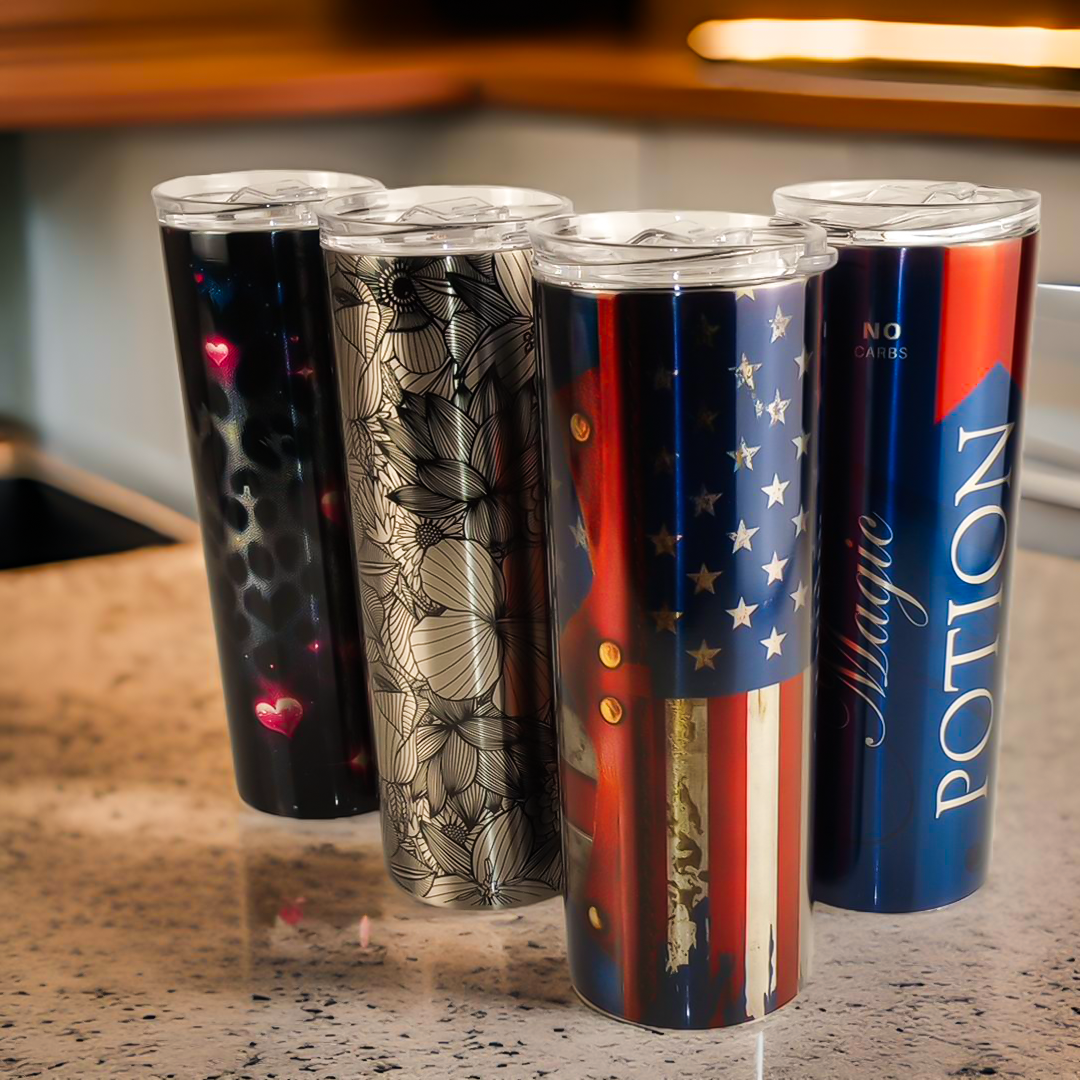 20oz SUBLIMATION CLEAR SKINNY TUMBLER