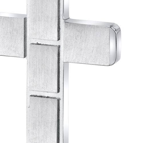 11136 Brick Stainless Steel Cross Pendant with 22 inch Necklace