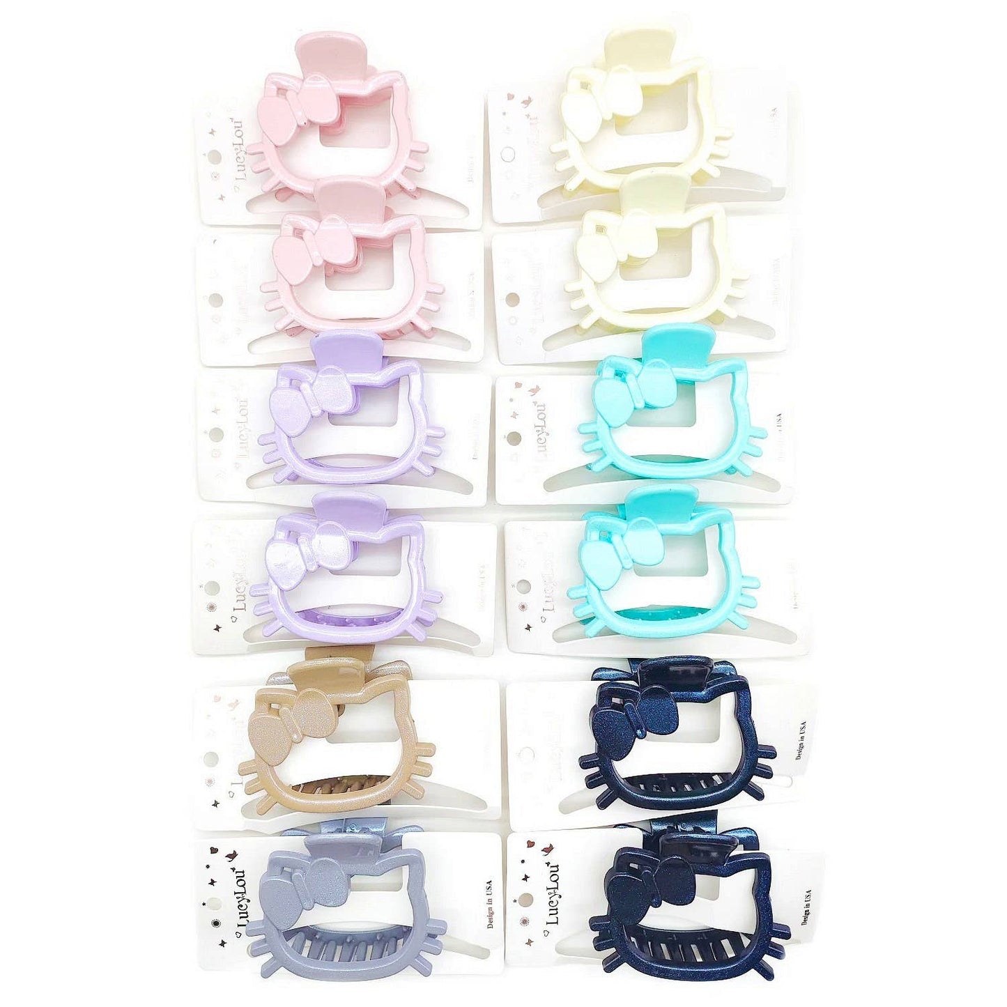 1528 Cute Kitty Face Hair Claw Clip Set