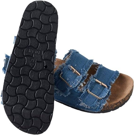 Women's Comfort Flat Sandals Double Buckle Adjustable Straps
