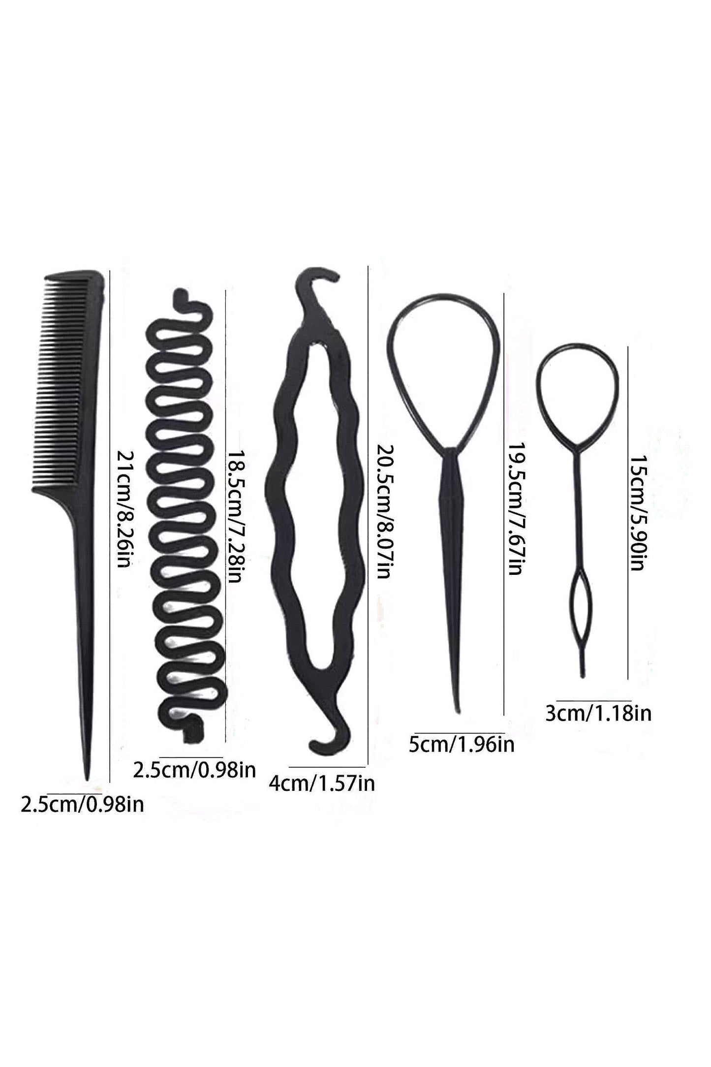 5-piece Diy Hair Braiding And Styling Tools Set