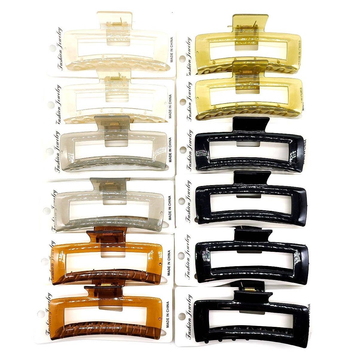 Acrylic Multi Color Rectangle Hair Jaw Claw Clip