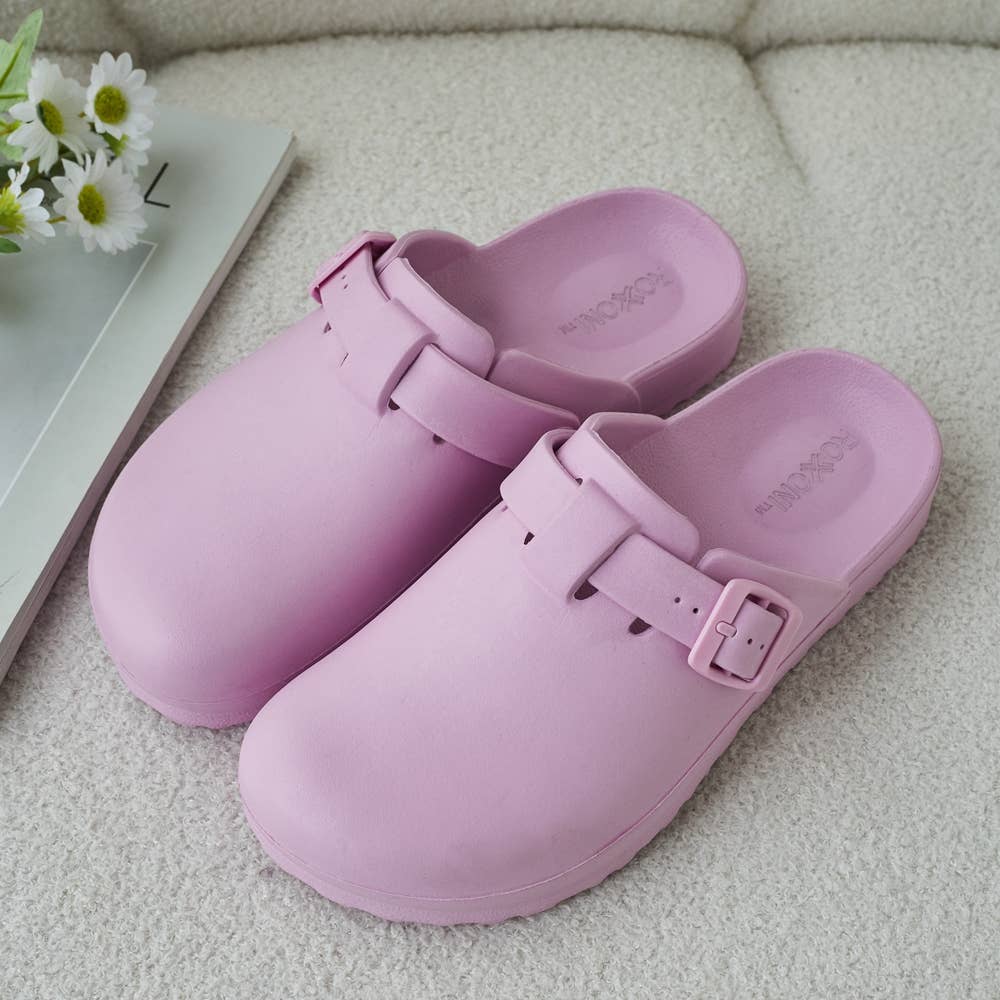 Roxoni Women's Clogs with Adjustable Buckle, Antislip Sole