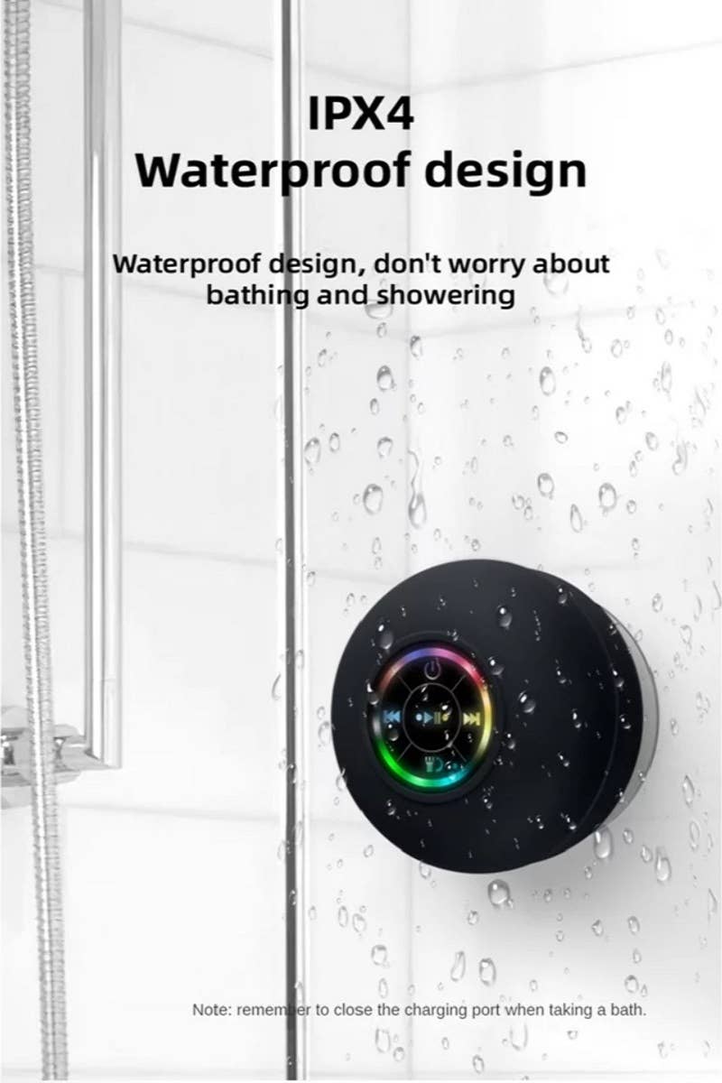 Portable Bathroom Bluetooth Led Speaker