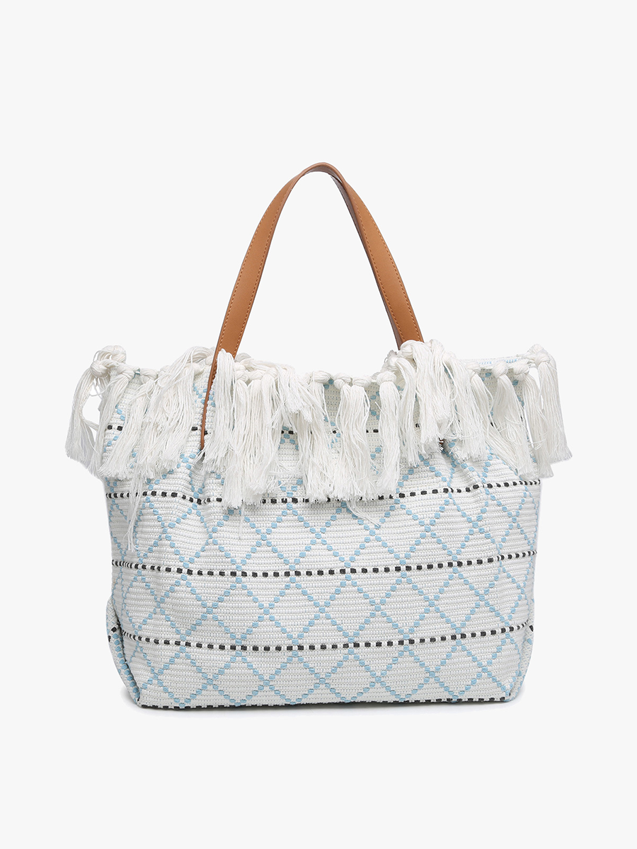 M2091 Madison Handwoven Fringe Tote – Woven Cotton Bag