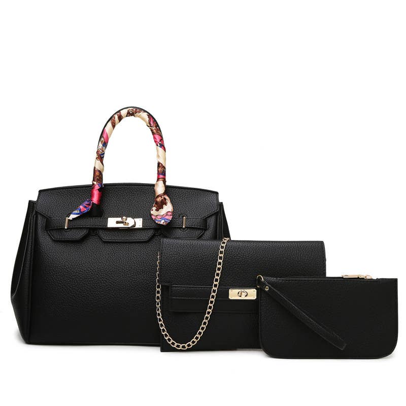 413 Kelly bag tote shoulder bag 3-piece set