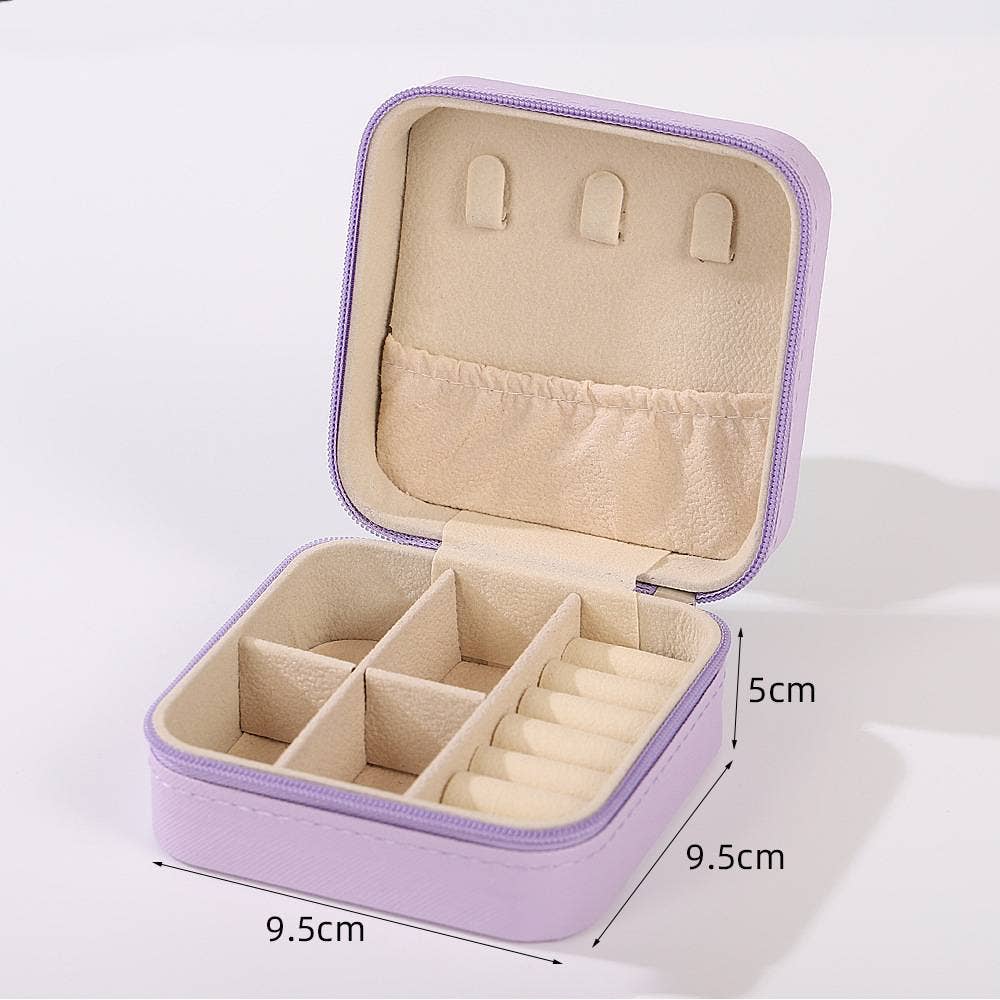 407 Portable Mini Square Jewelry Organizer Travel Box Case