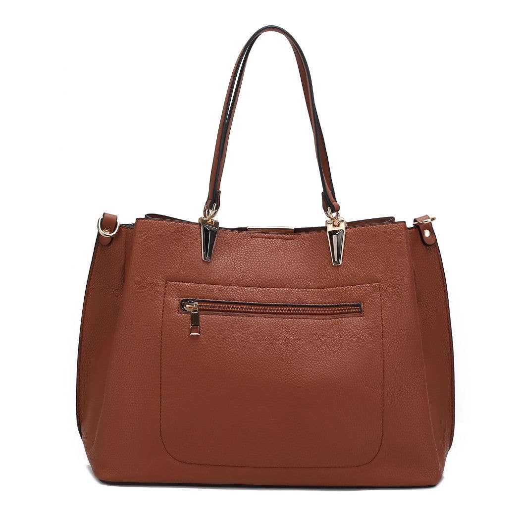 Kane Vegan Leather Women Satchel Bag with Wallet by Mia K