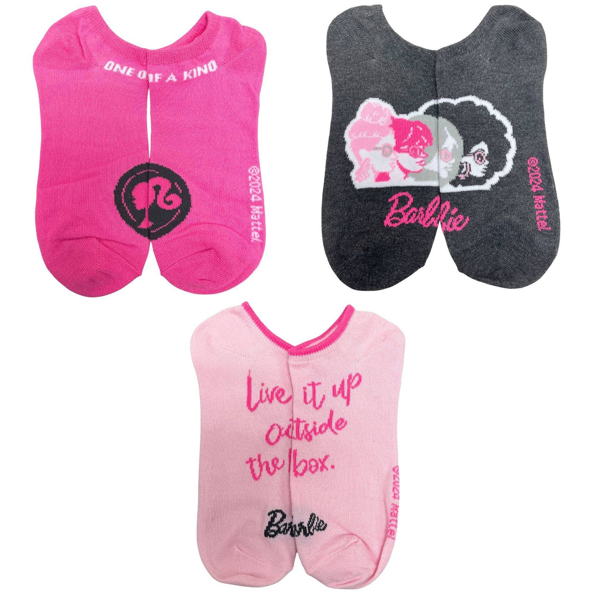 5 Pack Barbie No Show Socks Size 9-11