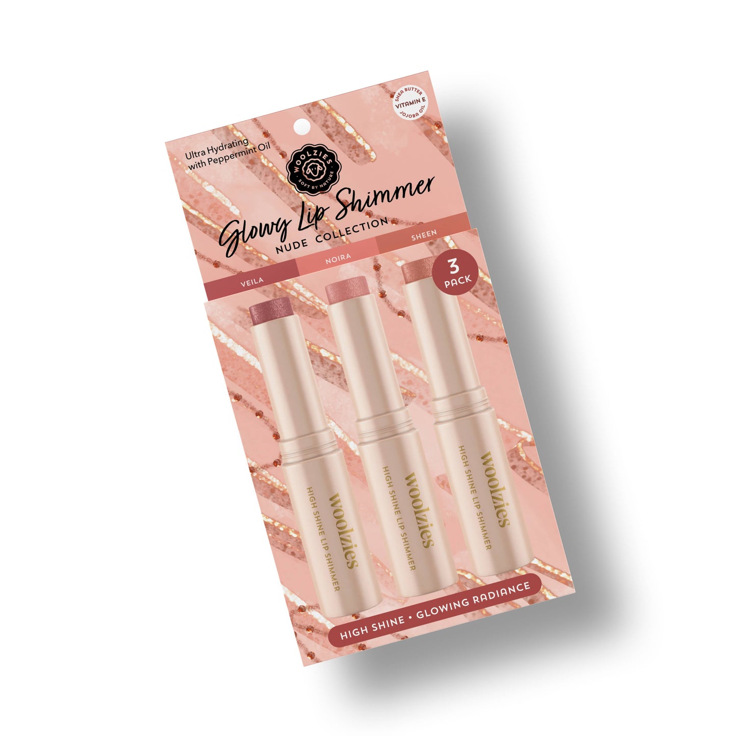 Glowy Lip Shimmer Trio – Nude Collection