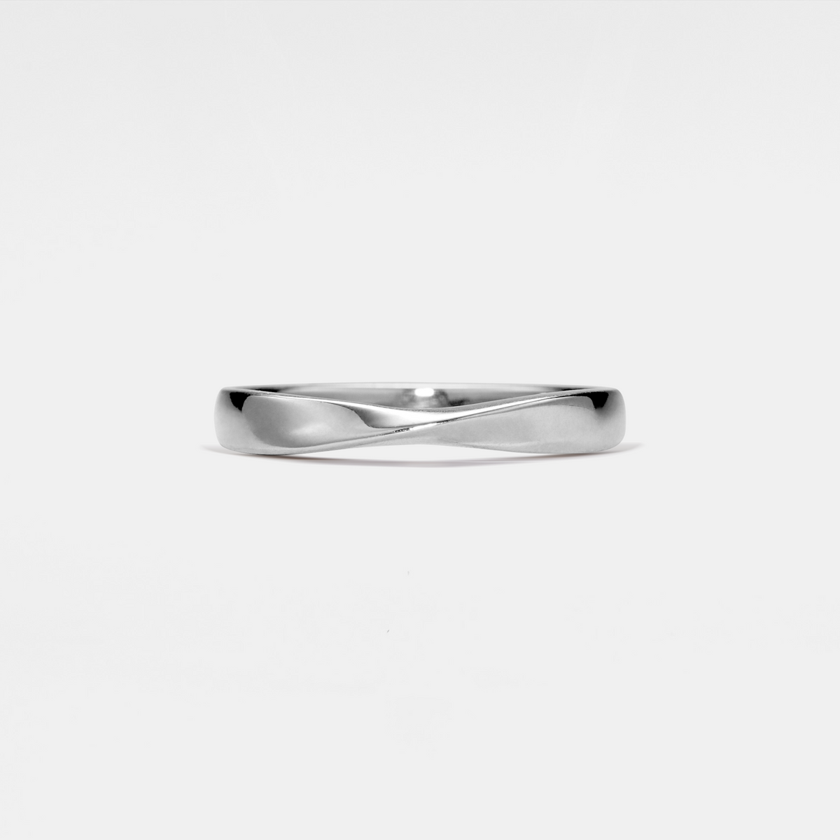 Moissanite Mobius Matching Band Ring in 925 Sterling Silver