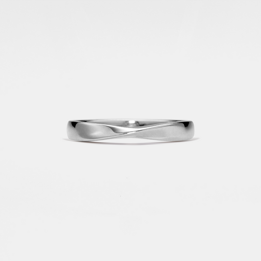 Moissanite Mobius Matching Band Ring in 925 Sterling Silver