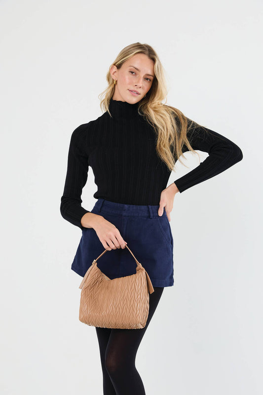 Brenna Matelassé Shoulder Bag – Vegan Leather Bag | EH2582