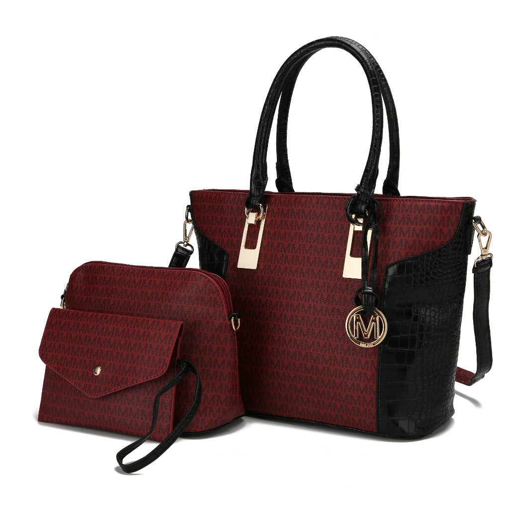 MKF Shonda 3PC Tote Handbag Women Vegan Leather