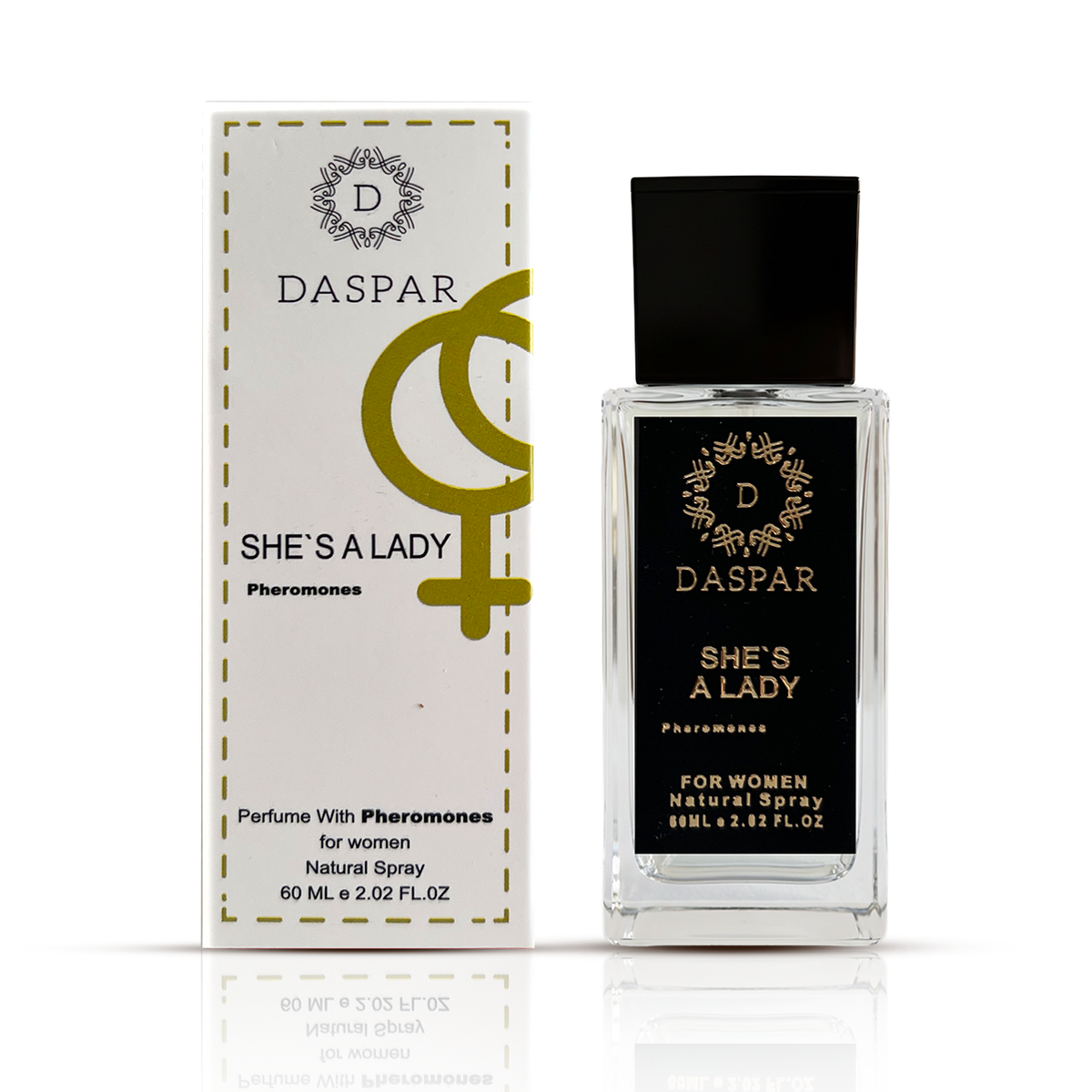 DASPAR SHE`S A LADY WOMEN PERFUME WITH PHE.RO.MO.NES 2.02 OZ