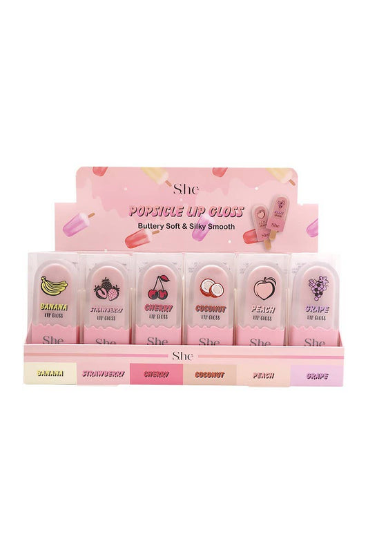 Makeup She LP1034 Popsicle Lip Gloss - 24 pcs