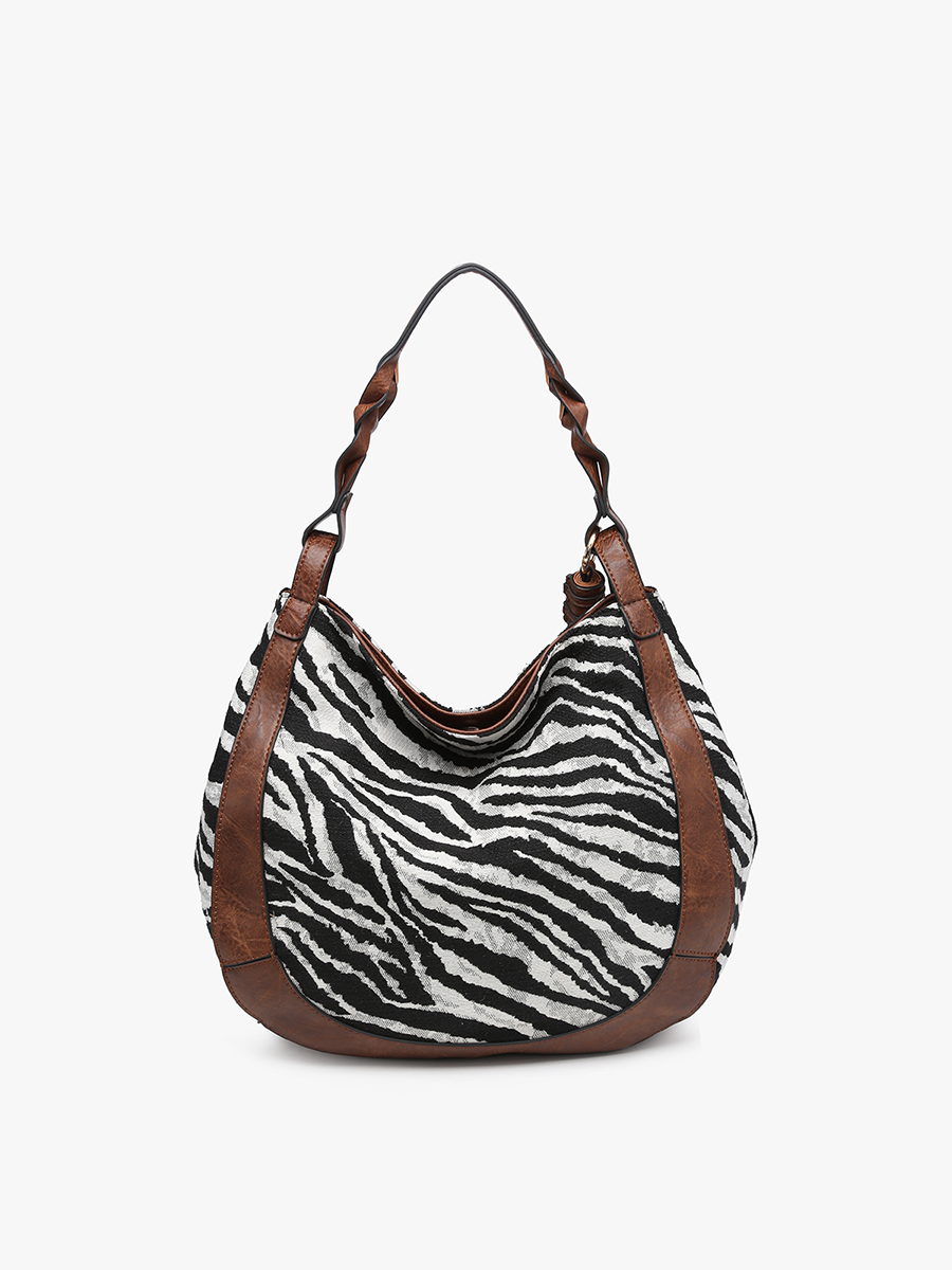 M2255 Nori Zebra Printed Hobo Bag – Large Tassel