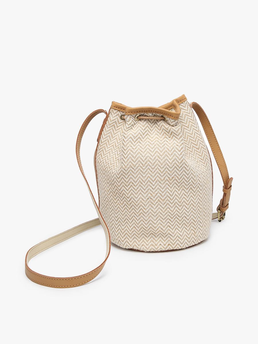 M2063 Augusta Woven Bucket Bag w/ Vegan Leather Trim