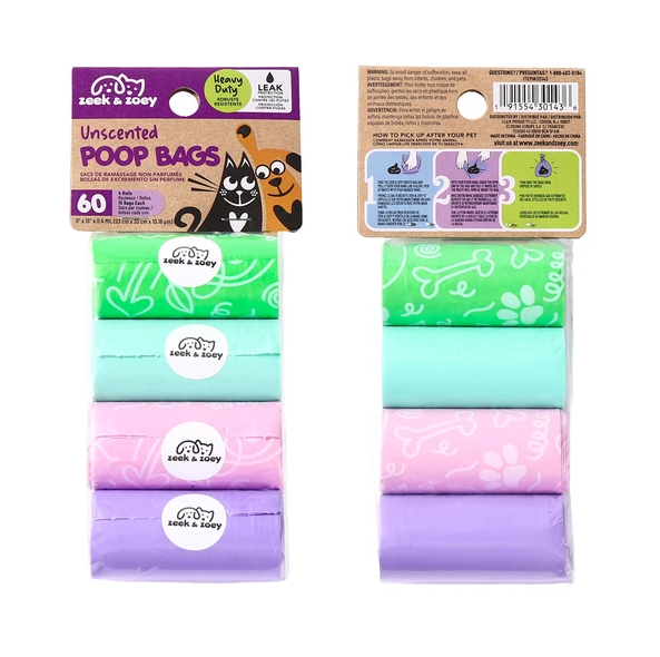 Zeek & Zoey Poop Bags 60ct