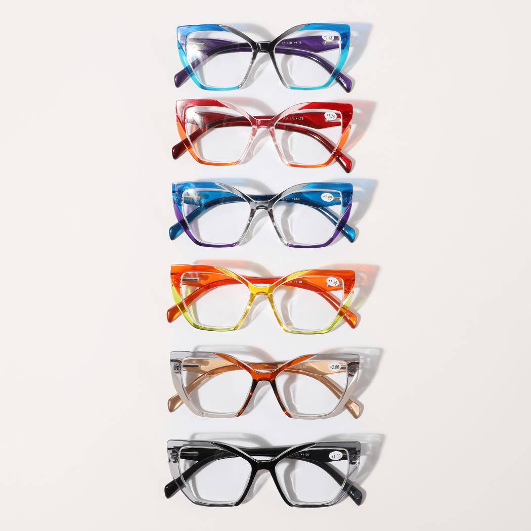 Multi-Tone Transparent Frame Reading Glasses