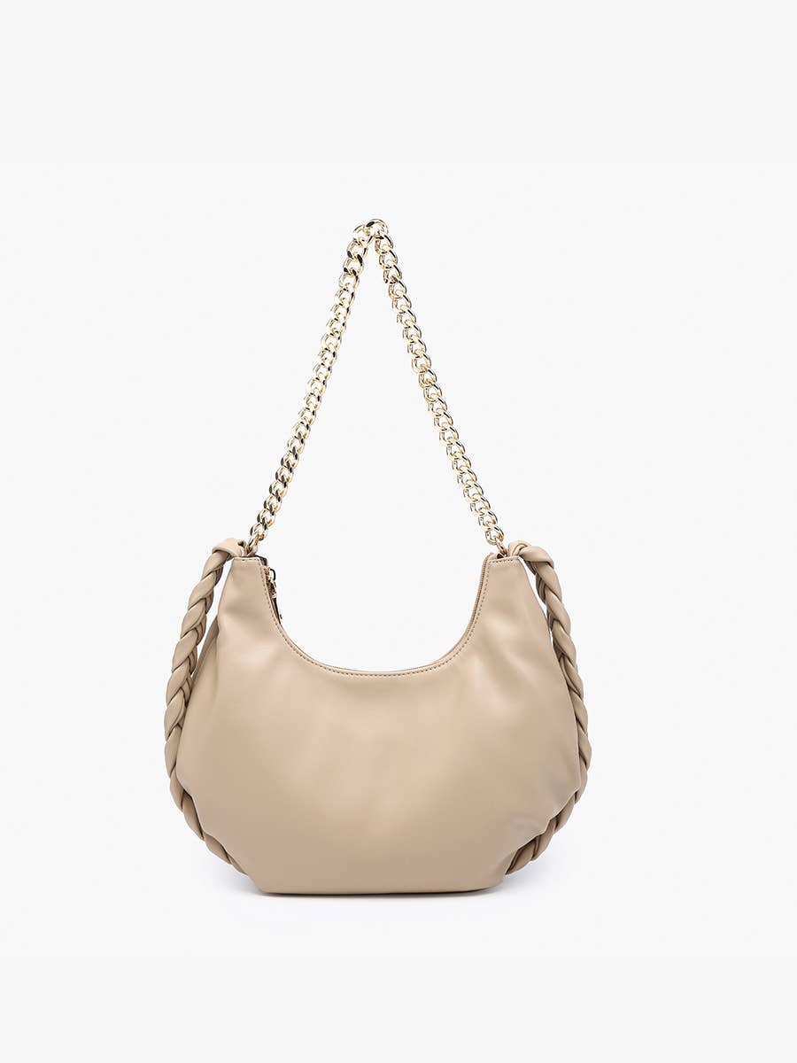 M2524 Elliot Braided Detail Satchel w/ Chain Strap