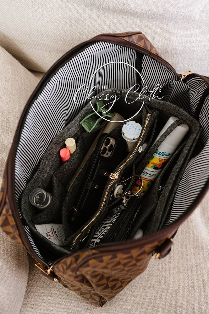 879 Tote Bag Purse Organizer Insert - Charcoal RTS