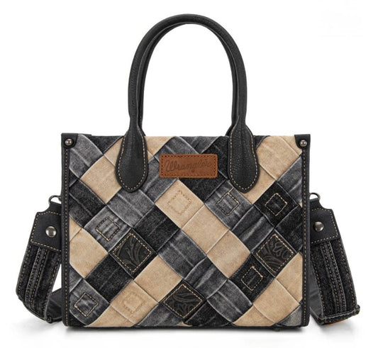 Wrangler Woven Denim Tote/Crossbody -Black