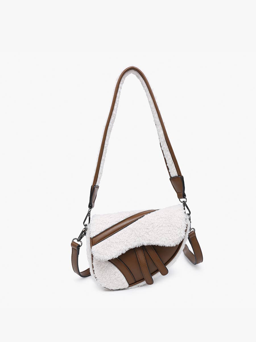 Kori Sherpa Trim Asymmetrical Crossbody Bag | M2511