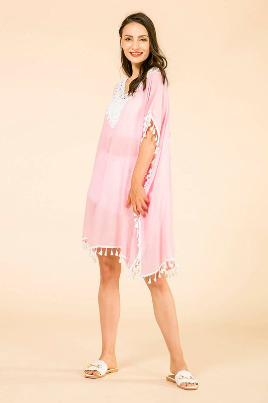 CU2112 Halsey Fringe Accent Tie Back Cover-up