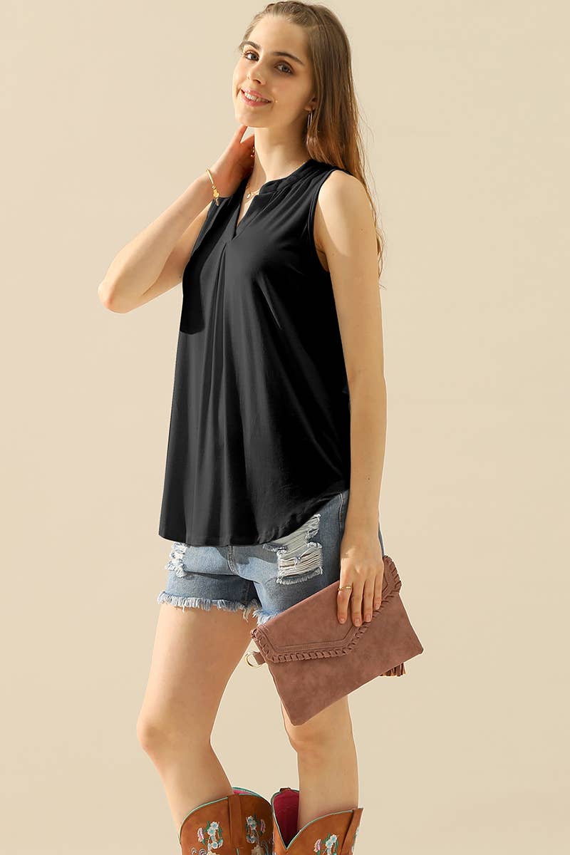 CWTTSL192-P_JOHNNY COLLARS SLEEVELESS BLOUSE SHIRTS TOPS