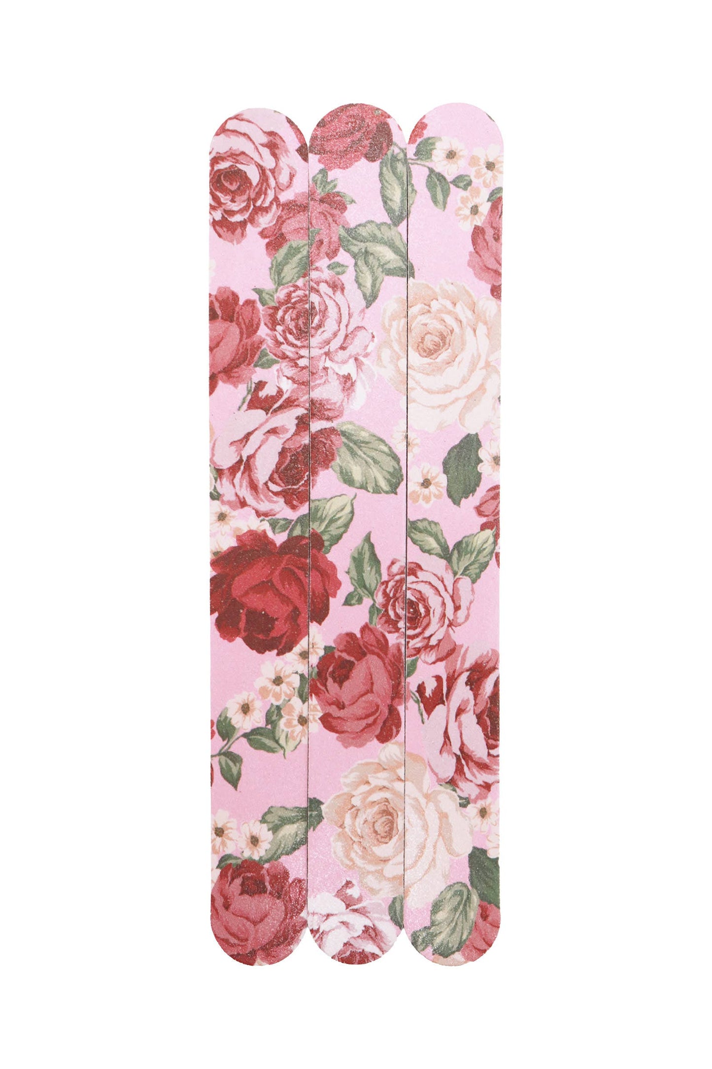 Rose Floral Nail Grit Files - 3 Pcs Pack