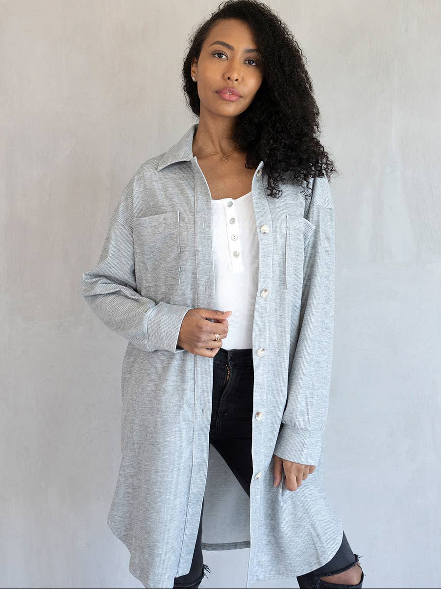 Edith Long Shacket with Pockets | SKT2205
