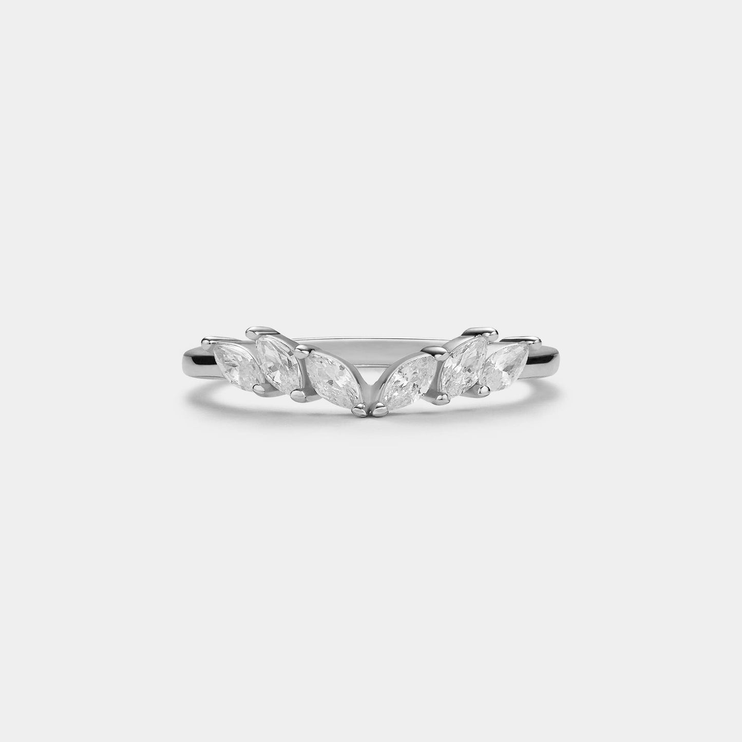 Minimalist Wing Band Stacking Ring in 925 Sterling Silver