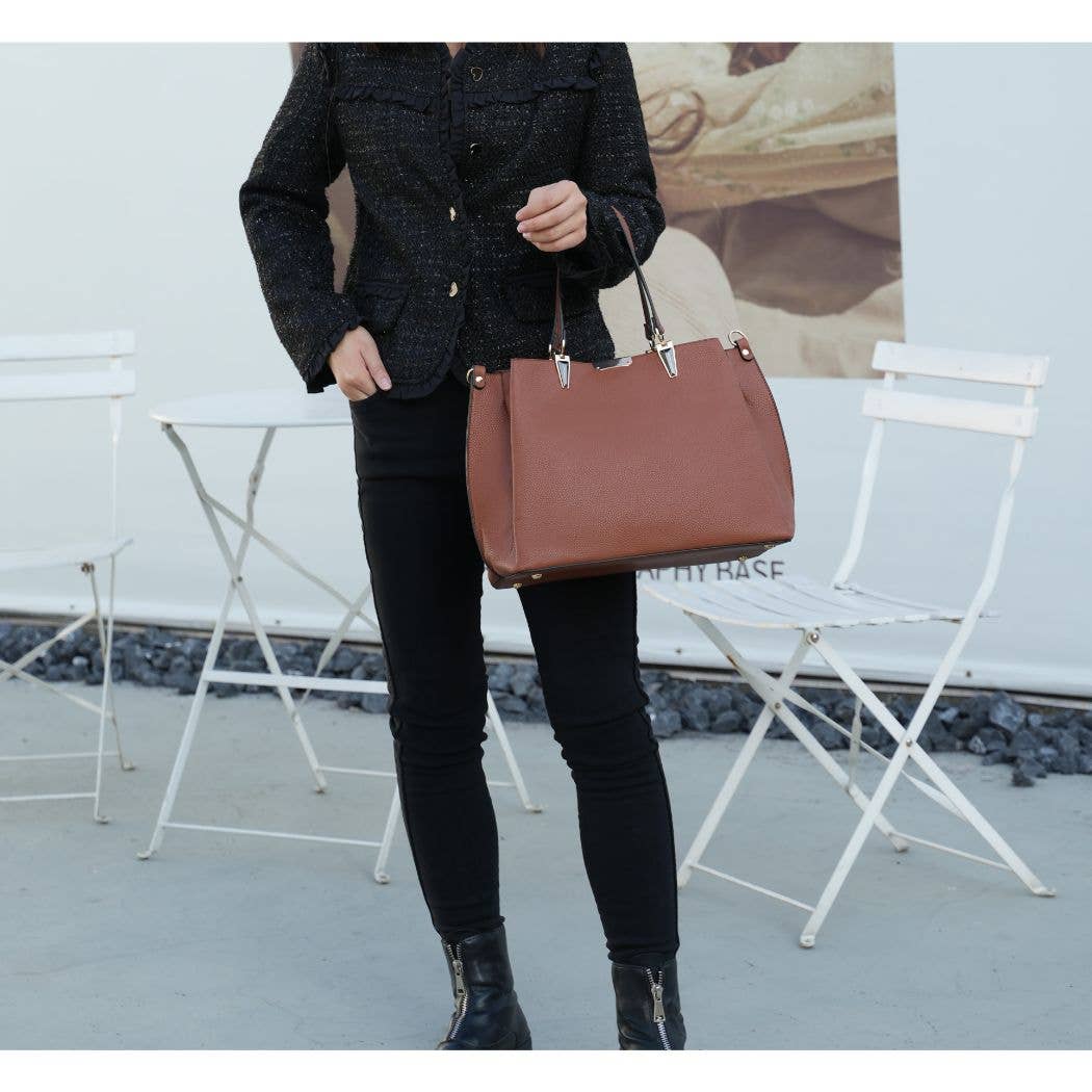 Kane Vegan Leather Women Satchel Bag with Wallet by Mia K