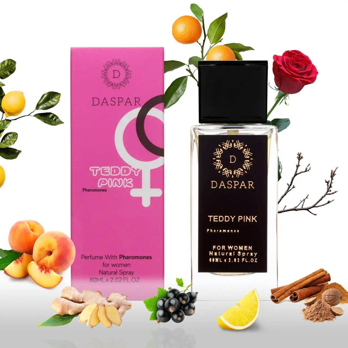 DASPAR TEDDY PINK WOMEN PERFUME WITH PHE.RO.MO.NES 2.02 OZ