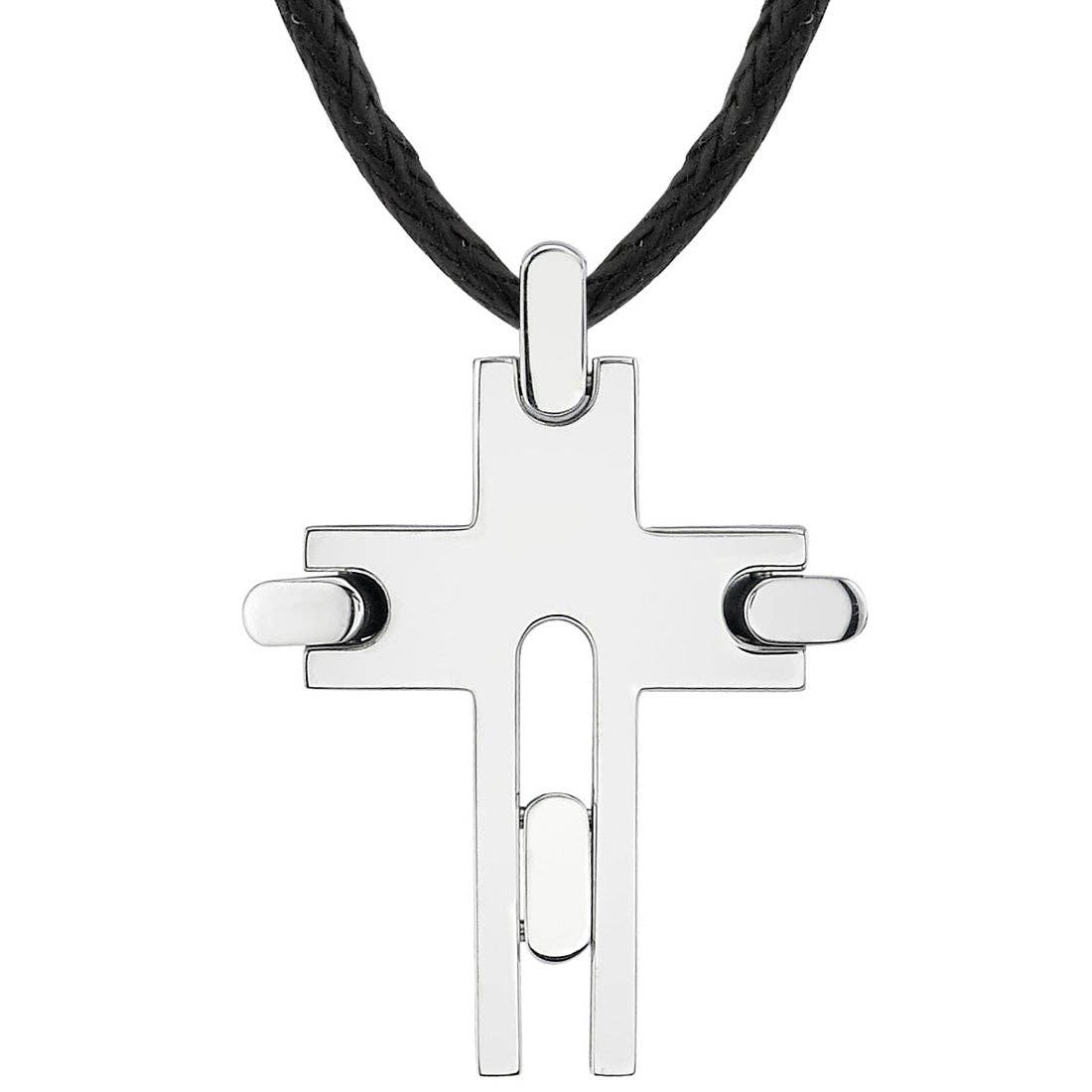 426 Modern Cross Pendant Necklace Stainless Steel