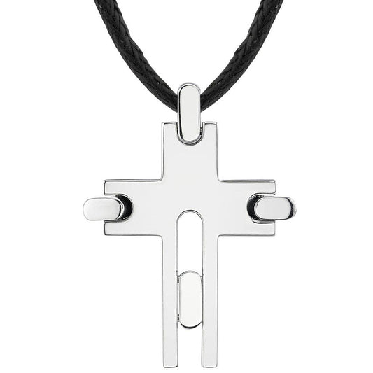 426 Modern Cross Pendant Necklace Stainless Steel
